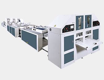 Fully Automatic High Speed T-Shirt Bag & Bottom Sealing with core Bags-On-Roll Making Machine with Hot Slitting and Side Gusseting Devicet